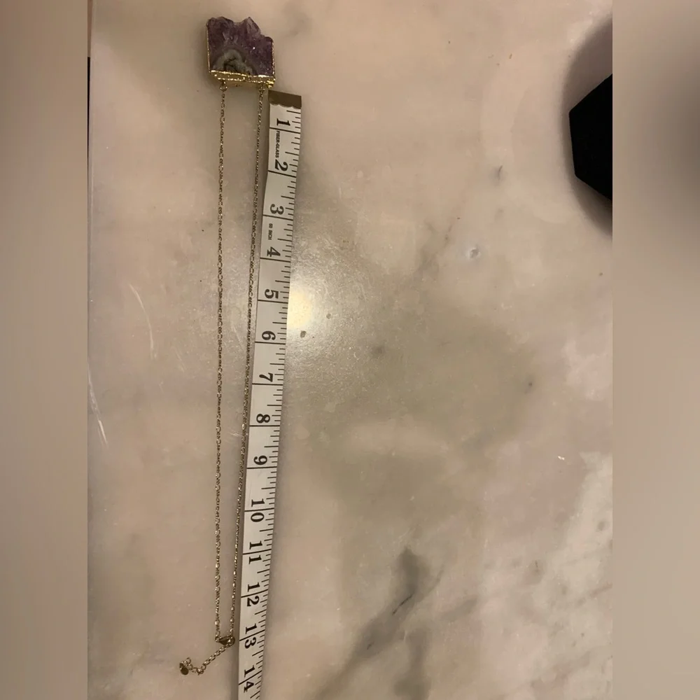 Gold plated necklace with amethyst - Picture 5 of 5